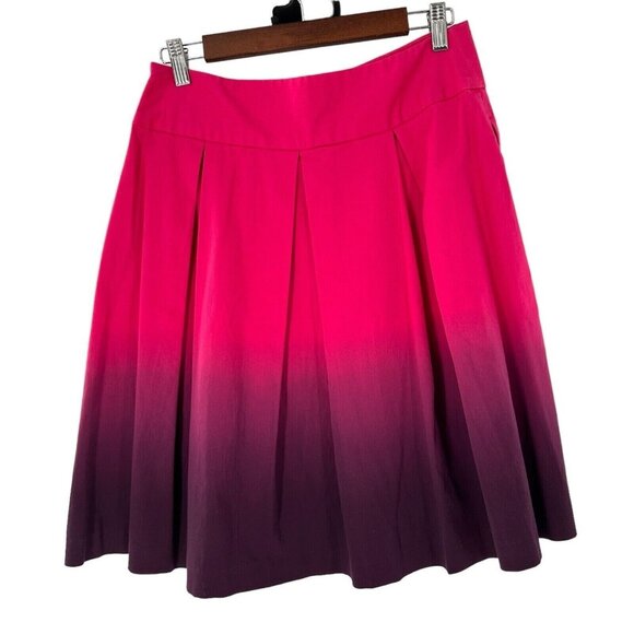 Express Dresses & Skirts - Express Hot Pink Purple Ombre Pleated Skirt Size 8 Design Studio Feminine Barbie